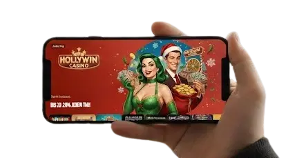 Die mobile Nutzung von HollyWin Casino auf dem Smartphone für Spieler in unserem Casino.
